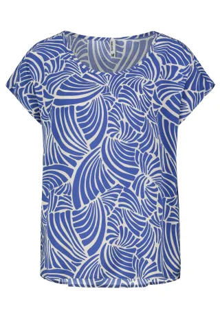 Authentic Style - RE9CIGt1cnphcm0gQmx1c2UgQWxsb3ZlciBQcmludA== graphics: lightning blue-canvas beige - Gr. - S