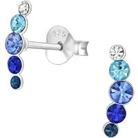 ALEXANDER YORK Paar Ohrstecker KRISTALLREIHE 5 blau, 2-tlg., 925 Sterling Silber