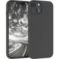 EAZY CASE Handyhülle Premium Silikon Case für Apple iPhone 13 6,1 Zoll, Schutzhülle mit Kameraschutz Back Cover Hülle Slimcover Anthrazit Grau