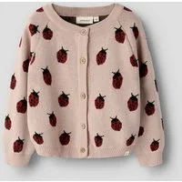 Lil' Atelier Strickjacke NMFLULIO KNIT CARD LIL NOOS Baumwolle