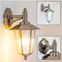 hofstein Außen-Wandleuchte »Vado« Außenwandlampe abwärts aus Metall u. Glas in Edelstahl, ohne Leuchtmittel, m. E27, Außenleuchte IP 44 für Terrasse u. Hof