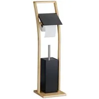 relaxdays WC-Garnitur Bambus schwarz