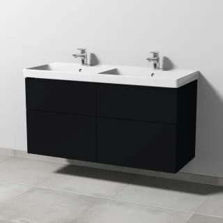 Sanipa 3way Waschtischunterbau zu Villeroy & Boch Avento Waschtisch mit 4 Auszügen, Schwarz-Matt SF62508