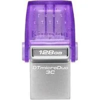 DataTraveler microDuo 3C 128 GB, USB-Stick violett/transparent, USB-A 3.2 Gen 1, USB-C 3.2 Gen 1