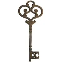 B&S Dekoobjekt Nostalgischer Dekoschlüssel aus Gusseisen antik braun 21 cm