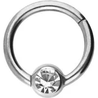 PIERCINGLINE Nasenpiercing Titan Segmentring Clicker KRISTALL Ohrpiercing Septum Nase (Clicker, 1-tlg), Ohrpiercing für Conch, Helix, Tragus, Daith, Lobe