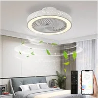 Rosnek Deckenventilator mit Beleuchtung, Sternschnuppen-Design, Fernbedienung & Timer, 46 cm, 6 Windstufen, 3 Lichtfarben, dimmbar, Wohn-/Schlafzimmer