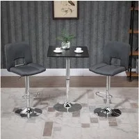 HOMCOM Bartisch Stehtisch Esstisch mit Drehbar Tischplatte (Küchentisch für Wohnzimmer, Esszimmer, 1-St., Stahl, Schwarz), 60cm x 60cm x 91cm