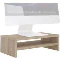 CARO-Möbel Monitorständer SUBIDA, (Bildschrimerhöhung mit Ablagefach Schreibtischaufsatz sonoma eiche)
