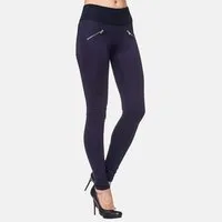 Elara Straight-Jeans Damen Stretch Leggings mit Zierreißverschlüssen & schmaler Passform