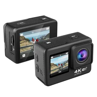 AUSEK 4K 60fps Action Camera with Dual Screen Sport Camera Anti-Shake Remote Control Video Wifi Oet Wide Angle DV Camera