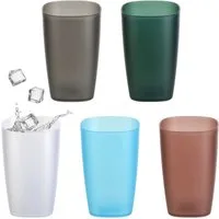 Engelland Becher Plastikbecher, Trinkbecher, 250 ml, 5-tlg., Kunststoff, BPA-frei, bruchfest, Frostoptik, stapelbar, wiederverwendbar, Mehrweg