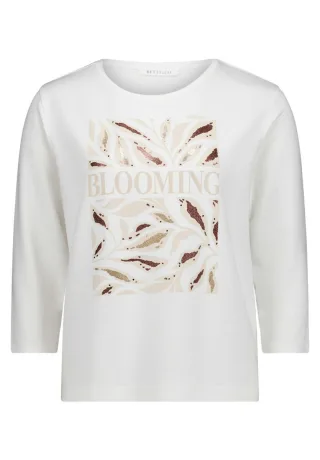 Betty & Co - Shirt mit 3/4-Arm & Print weiß - Gr. - M