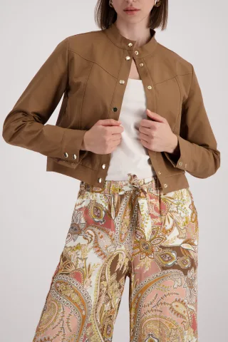 monari - Trench Jacke mit Druckknopfverschluss mocca - Gr. - 44