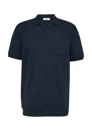 s.Oliver Red Label - Strukturiertes Poloshirt aus Baumwollmix blau - Gr. - S
