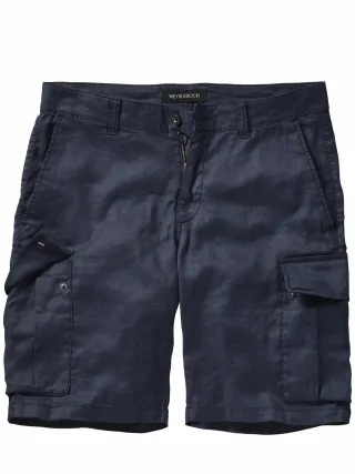 Mey & Edlich Herren Scouting-Shorts Blau 52 % Leinen, 45 % Baumwolle, 3 % Elasthan