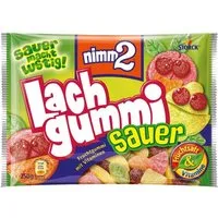 NIMM2 Süßigkeit, Storck nimm2 Lachgummi saure Fruchtgummis mit Vitaminen 250g