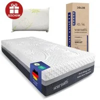 Gelschaummatratze Scarnatti™ Gel Memory Foam Matratze - 7-Zonen Druckentlastung, scarnatti, 27 cm hoch, Bambus Aktivkohle Visco Kaltschaum Thermoregulation 27cm hoch
