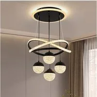 JDONG Pendelleuchte Dimmbar mit Fernbedienung 54W LED Pendellampe, 100CM Höhenverstellbar, Kronleuchter Kristall, Für Wohnzimmer Schlafzimmer Arbeitszimmer Büro Esszimmer