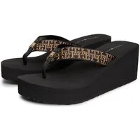 Tommy Hilfiger TH WEDGE SUMMER SANDAL MONO Zehentrenner Keilabsatz, Plateau, Dianette mit TH-Logoprint