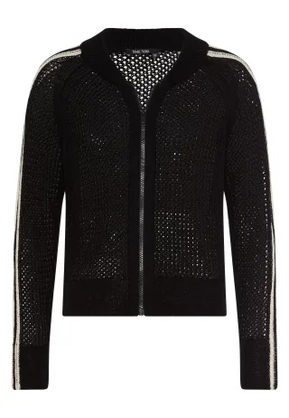 Marc Aurel - Strickjacke aus Netz-Struktur black - Gr. - 46