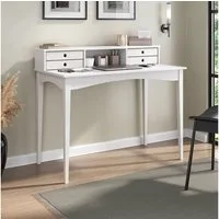 IDIMEX Schreibtisch MILANO, Home Office Tisch mit 4 Schubladen aus Massivholz weiß