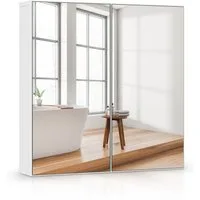 Dripex Spiegelschrank Badezimmerschrank mit Spiegel Badschrank mit verstellbarem Einlegeboden