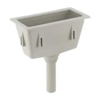 Geberit Trichter 352389081 Ø 50 mm, rechteckig, mit Ventilsieb, Kunststoff, kieselgrau