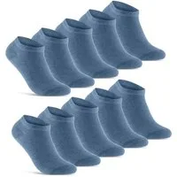 sockenkauf24 Sneakersocken 10 Paar Basic Sneaker Socken Herren & Damen aus Baumwolle (Jeans, 47-50) mit Komfortbund (Basicline) - 70202T WP