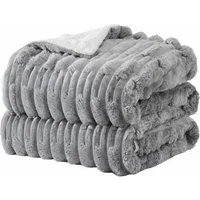 Wohndecke MT09, KEAYOO, Sherpa Fleece Warm Decke Kuscheldecken für Bett, Sofa und Couch