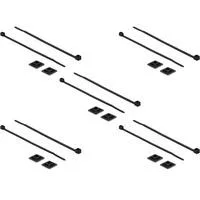 Befestigungssockel 20 x 20mm mit Kabelbinder L 200 x B 2,5mm schwarz, 10 Paar