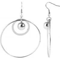 Adelia´s Paar Ohrhänger Damen Ohrhänger aus mattem Edelstahl Ø 60 mm