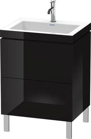 Duravit L-Cube c-bonded Set bodenstehend Schwarz Hochglanz 600x480x698 mm - LC6936O4040 LC6936O4040