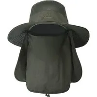 feinlux Sonnenhut Sonnenhut Anglerhut,Sonnenschutz Faltbar,SafariHut,Schlapphut (Packung, mit Gesichtsbedeckung Nackenklappe Wanderhut Sonnenhut) Geeignet zum Angeln, Wandern, Jagen, Camping, Radfahren, Bergsteigen