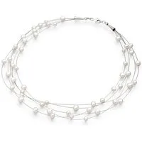Elli Perlenkette Zirkonia Süßwasserzuchtperlen 925 Sterling Silber