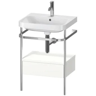 Duravit Happy D.2 Plus c-shaped Set mit Metallkonsole und Schubkasten Weiß Seidenmatt 575x490x850 mm HP4840O3636
