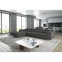 thematys Ecksofa ALVARO MAXI 355 x 204cm mit Schlaffunktion & Bettkasten –, L-Sofa mit 4 verstellbaren Kopfstützen, Samt (Monolotith), oder Cord (Poso) - L-Form, XL-Wohnlandschaft, 355 cm breit