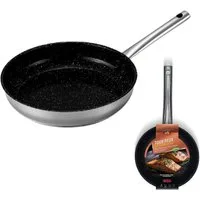 Best Direct® Bratpfanne Kitchenpro Pan Inox, Edelstahl (Spar Set, 1-tlg., einzeln oder als 3er Set), Pfannen aus Edelstahl, Keramikbeschichtung, Antihaft, Induktion