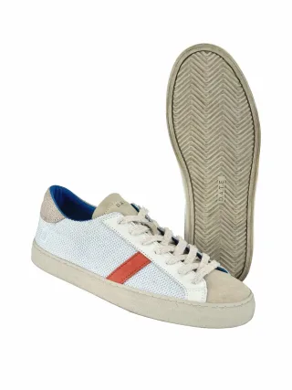 D.A.T.E. Herren Hill Low Sneaker Mesh Weiß 70 % Polyester, 30 % Rindleder