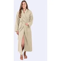 normani Damenbademantel Bademantel aus 100 % Baumwolle Lola, 135, Baumwolle, Schalkragen, Bindegürtel, extra lang, auch 100 % saugstarker Baumwolle