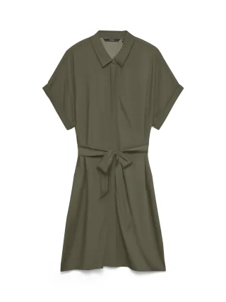 VERO MODA - VMEASY JOY S/S SHIRT DRESS WVN GA Kalamata - Gr. - L