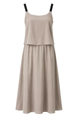 Ärmelloses A-Linien-Maxikleid mit quadratischem Ausschnitt