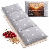 Korn & Kern Manufaktur Wärmekissen Kirschkernkissen Wärmekissen 20x50 cm – 800 g – Mikrowellengeeignet, (1-tlg), – Natürlich – Sternenmuster – Heißwasserflaschen-Alternative