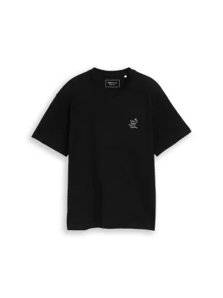 Denim Tom Tailor - Relaxed Fit T-Shirt aus Baumwolle black - Gr. - M