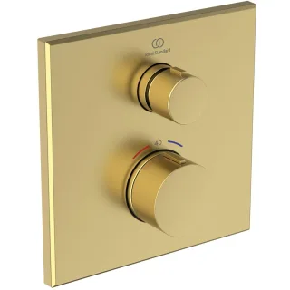 Ideal Standard Unterputz-Thermostat Ceratherm Navigo eckig 1 Verbraucher, Brushed Gold, A8580A2 A8580A2