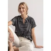 STREET ONE Kurzarmshirt Sommerbluse im Tunika-Look und mit grafischem Muster