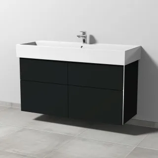 Sanipa 3way Waschtischunterbau zu Duravit Vero Air Waschtisch mit 4 Auszügen, Vulkan-Matt BP4361V