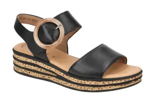 Gabor 84.550.27 Damen Sandalette Schwarz - GABOR Best Fitting, Keilabsatz, Ec...