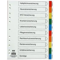 Otto Office Aktenordner, Register Versicherungen, DIN A4 überbreit, 10-tlg., Kunststoff