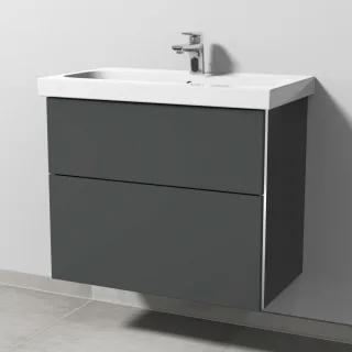 Sanipa 3way Waschtischunterbau zu Geberit iCon Light Waschtisch mit 2 Auszügen, Anthrazit-Matt BR57222